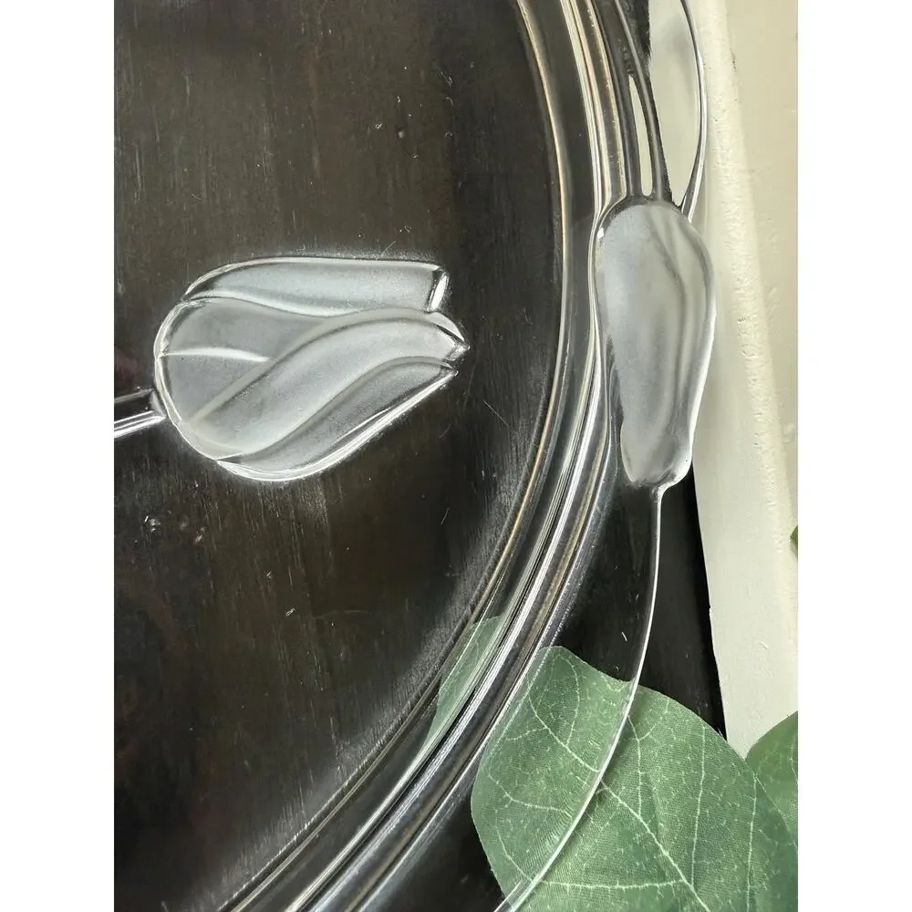Vintage Mikasa Juliana Crystal Platter, Frosted Tulip Serving Dish